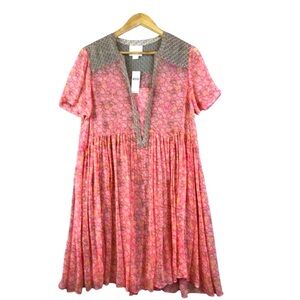 Maeve Purple and Tan Floral Dress